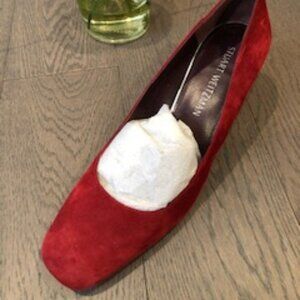 Stuart Weitzman Suede Leather Shoes Red Size 9